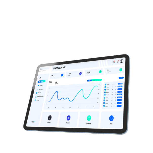 Tablet con dati